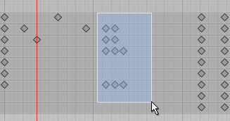 Drag a rectangle to select multiple keys in Dopesheet mode