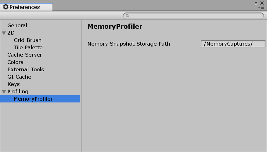 Memory Profiler Preferences