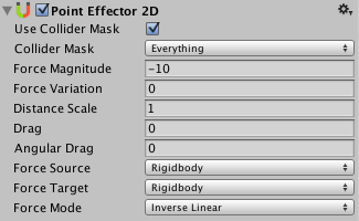 The Point Effector 2D Inspector