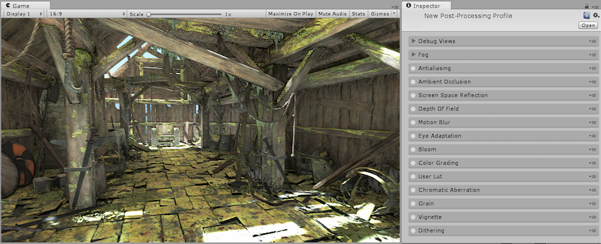 Scene without Ambient Occlusion. Note the differences at geometry intersections.