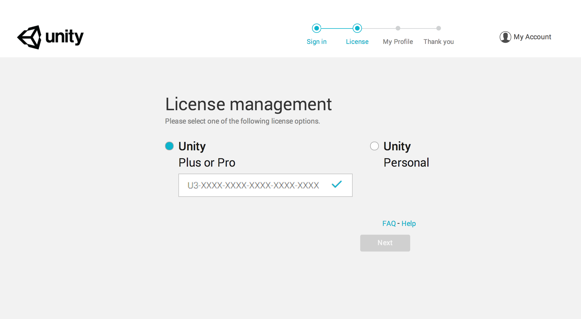 The License management window