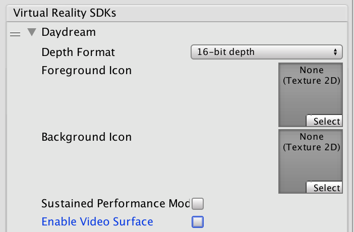 Virtual Reality SDKs List Daydream settings