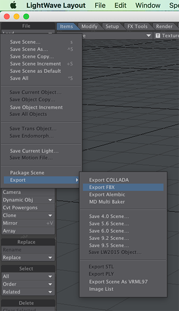 unity fbx exporter scene