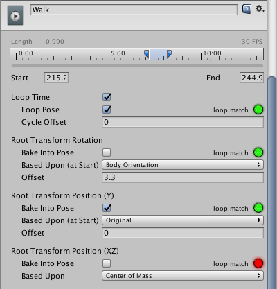 Unity - Manual: Loop optimization on Animation clips