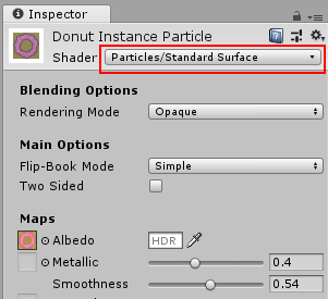 The built-in shader that is compatible with Particle System GPU Instancing