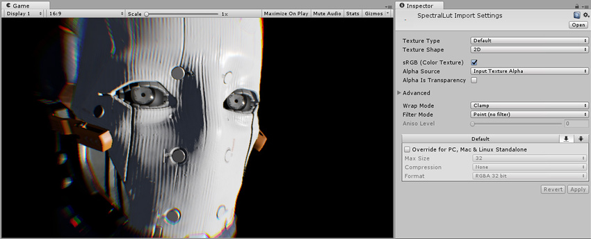 Scene using the same Chromatic Aberration as above, but with Filter Mode set to Point