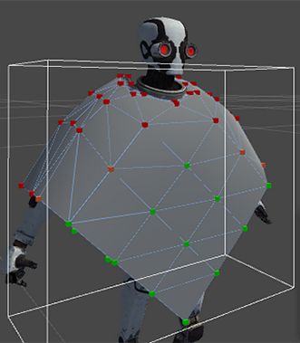 The Cloth Constraints Tool being used on a Skinned Mesh Renderer.