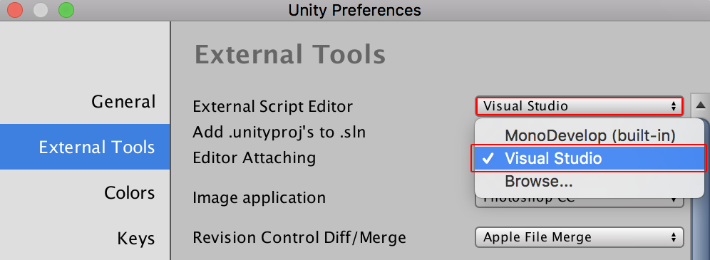 how to use visual studio tools for unity