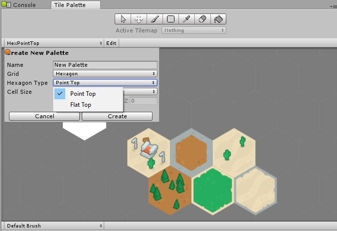 Hexagon Type must match the orientation of the hexagonal Tiles