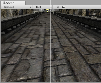 Anisotropy used on the ground Texture {No anisotropy (left) | Maximum anisotropy (right)} 