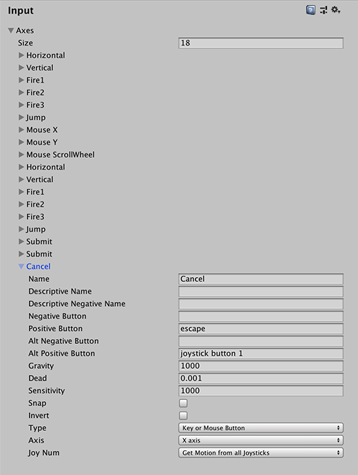 Unity Manual Input