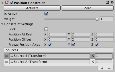 Unity position constraint.