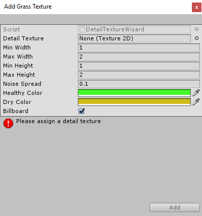 The Add Grass Texture window