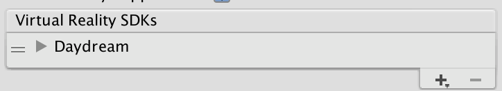 Adding Daydream to the Virtual Reality SDKs list settings