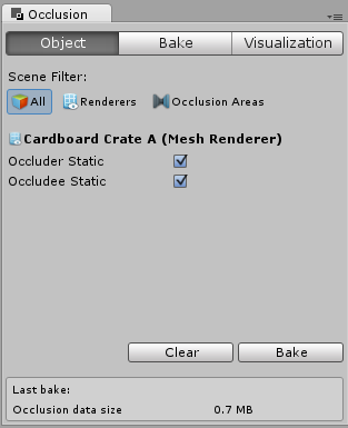 Occlusion Culling Window for a Mesh Renderer