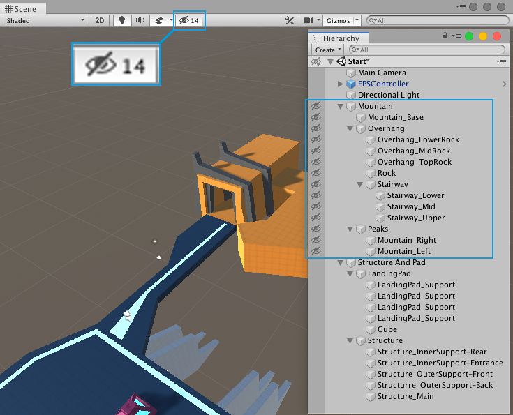 Unity Sceve Visibility controls, [UNITY TIP] Thread on Scene Visibility  controls. Use the eye icon in the hierarchy to hide/show gameobjects in the  SceneView. Mouse click/H key to, By Demkeys