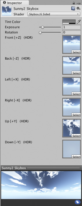 Unity Manual Skybox