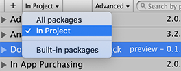 Set the scope of packages to list