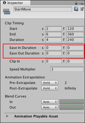 Use Ease In Duration and Ease Out Duration to smoothly transition into and out of the selected clip.