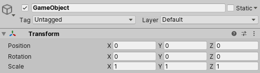 Even empty GameObjects have a Transform Component
