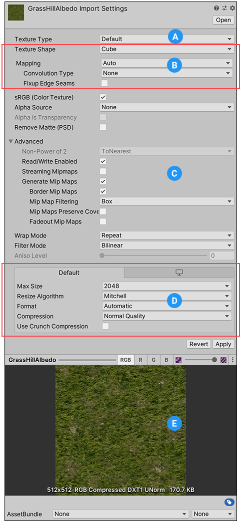 Unity Manual Texture Import Settings