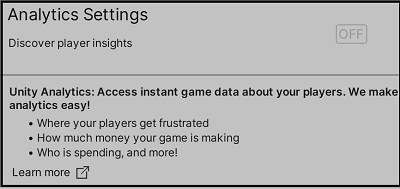 Unity Manual Setting Up Analytics