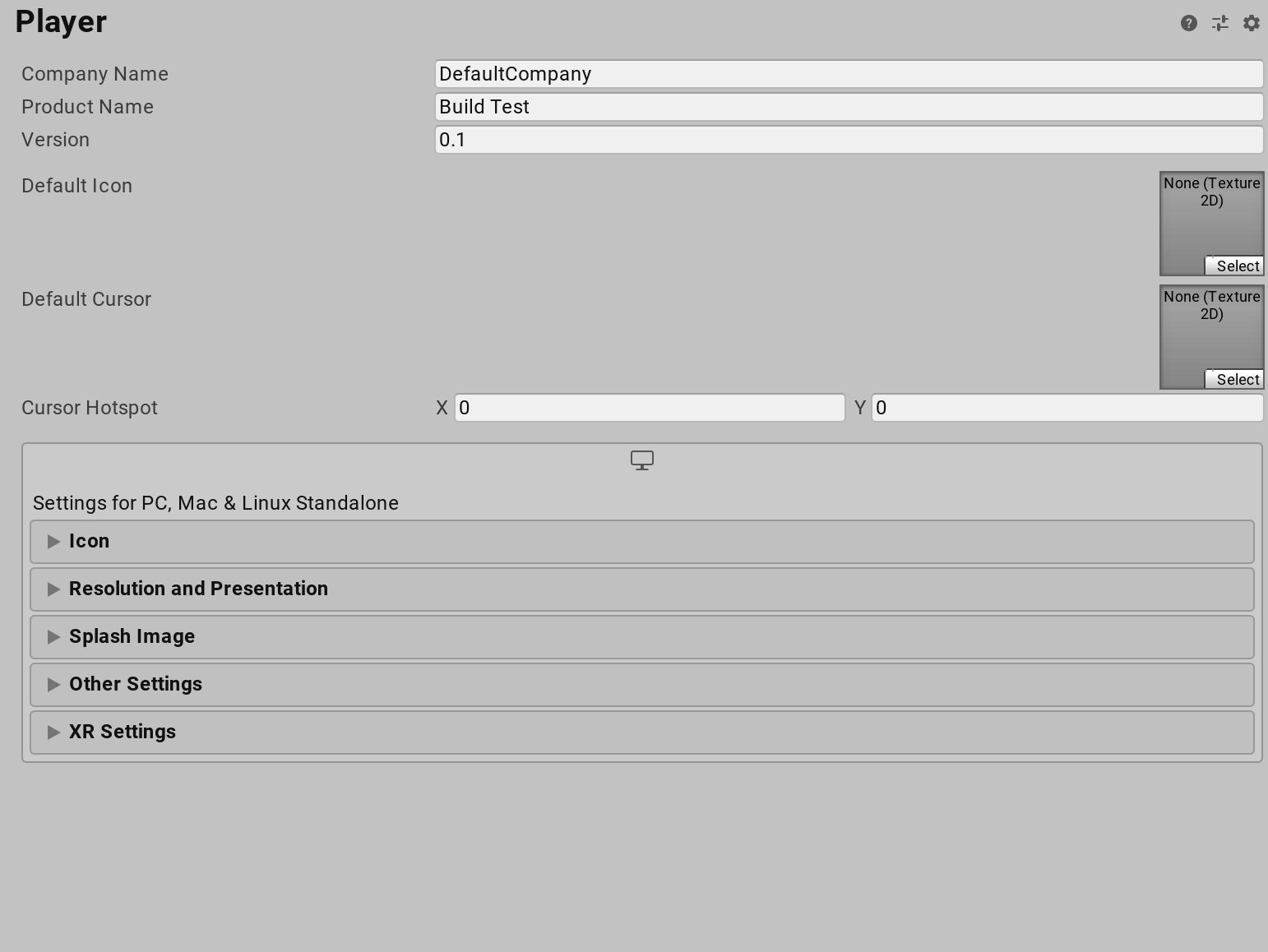 Player settings that are available for all platforms