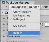 Switch the list context to Built-in packages