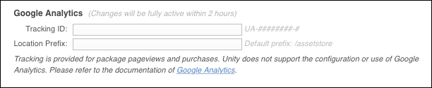 The Google Analytics section allows you to connect this account to your Analytics account
