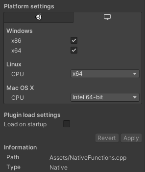 Plugin importer settings for C++ files