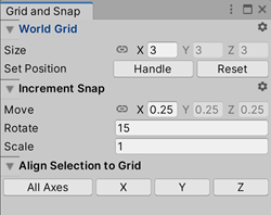 Grid and Snap settings