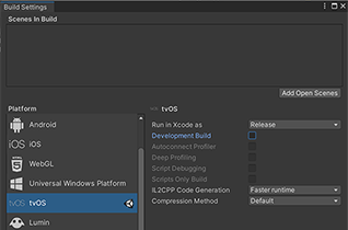 tvOS Build Settings