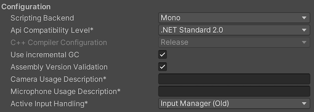 Configuration settings for desktop platforms