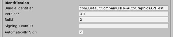 Identification settings for the tvOS platform