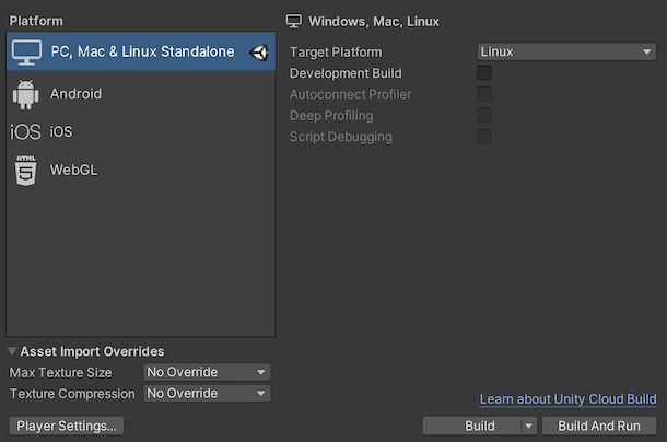 Unity - Manual: Build Settings