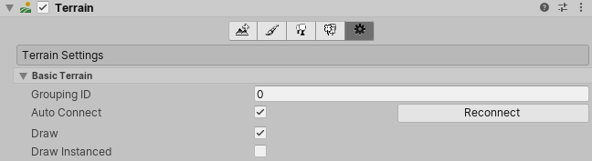 Terrain Settings for a Terrain tile