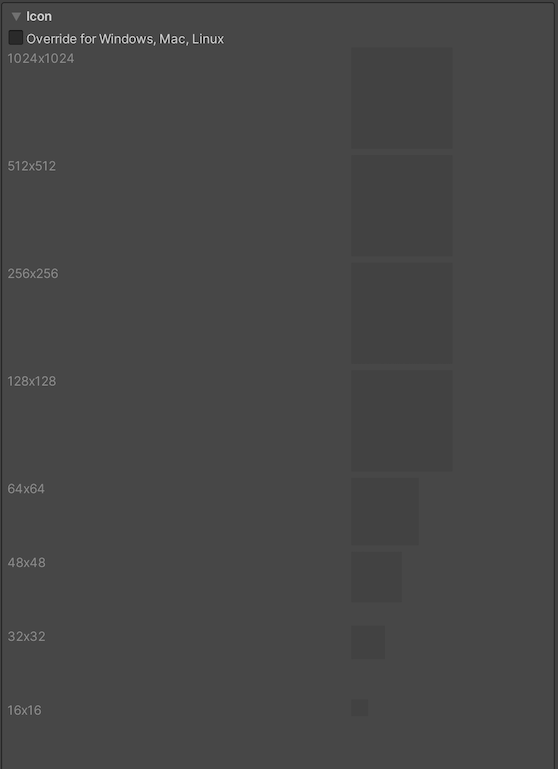 Icon settings for the Desktop platforms