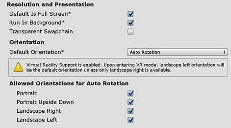 Unity - Manual: Universal Windows Platform Player Settings