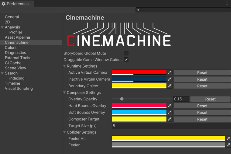 Package-specific preferences appear in the scope list