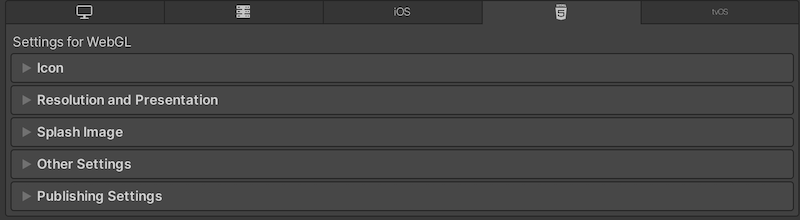 WebGL Player settings
