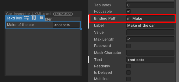 将属性绑定到 UI 生成器中的控件