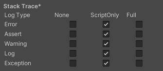 Logging settings for Standalone Player platforms