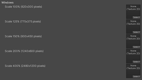 Windows Splash settings for the Universal Windows platform