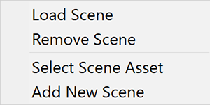 The more menu for an unloaded scene.