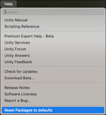 Help > Reset Packages to defaults