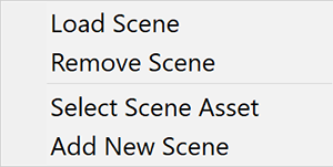 The More menu for an unloaded scene.