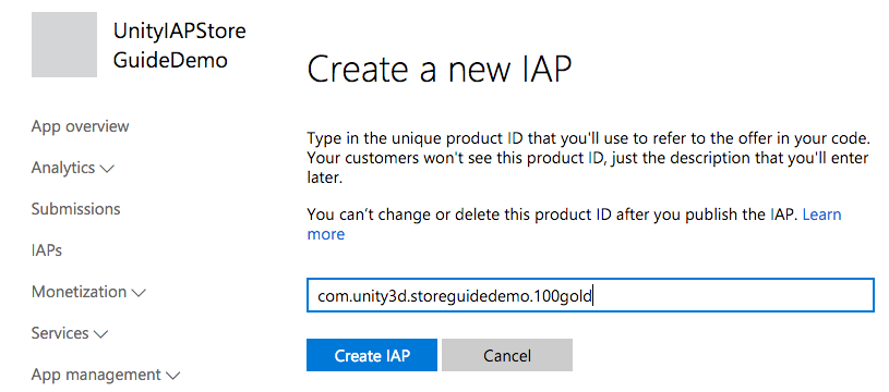 Create a new IAP window.