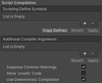 Script Compilation settings