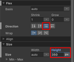 Center container properties