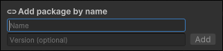 Enter the package name and package version (optional) then click Add